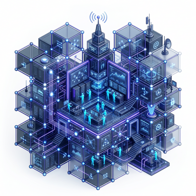 3D structural visualization of core agency SEO services in London